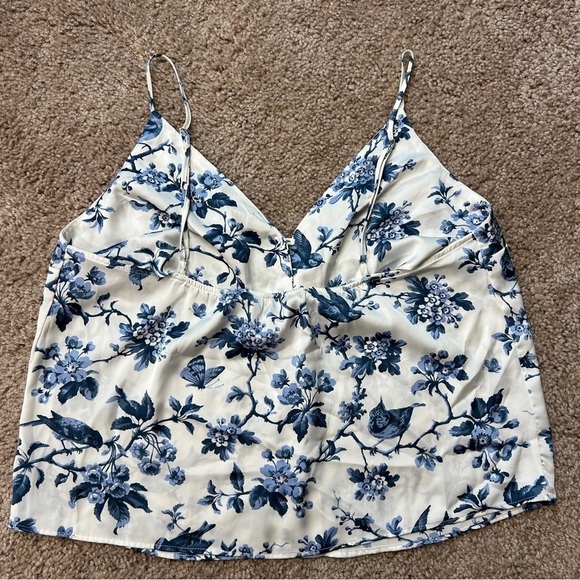 Abercrombie & Fitch White Floral Satin Sleep Cami Top Size Small - Picture 5 of 10